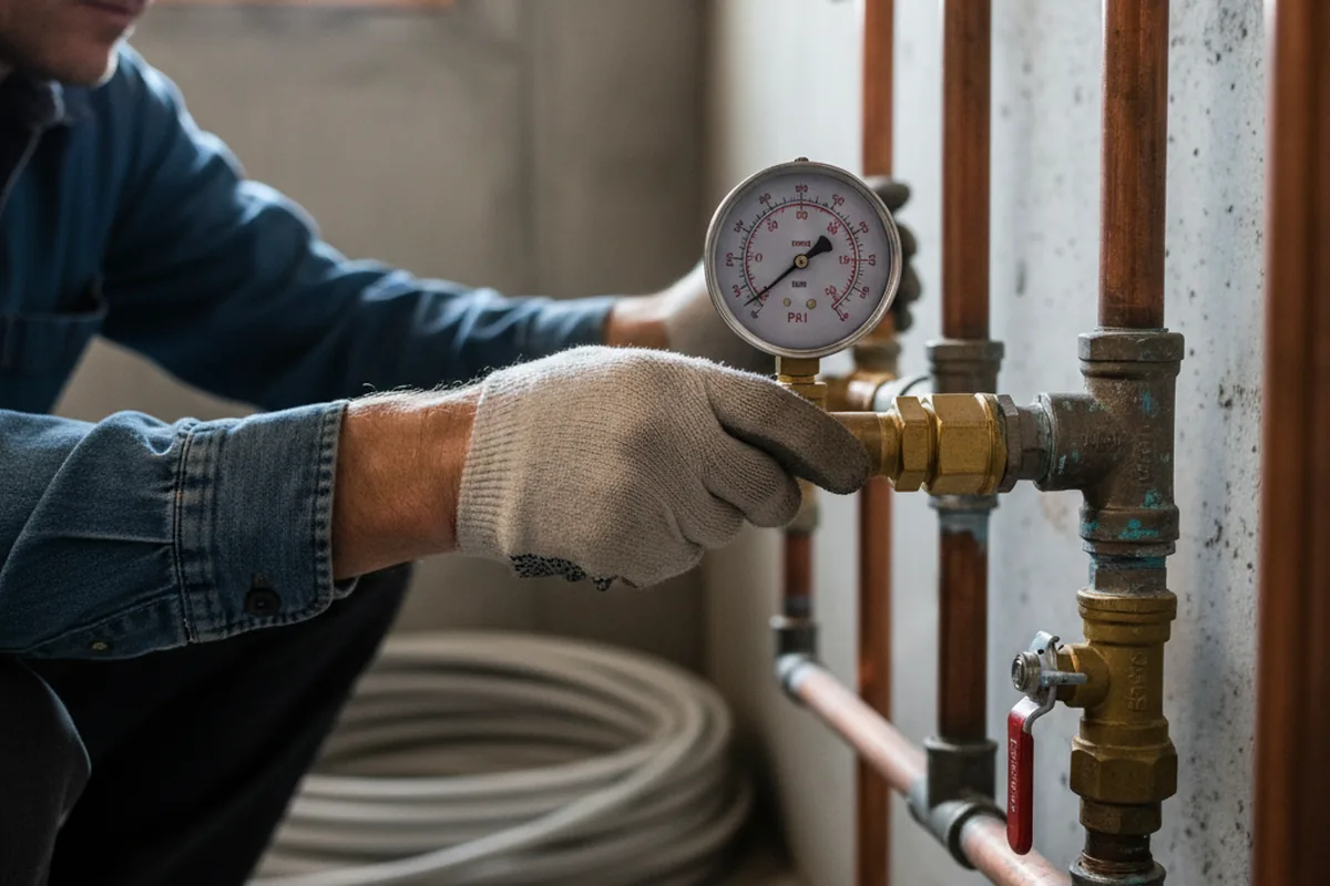 Pressure testing a repaired line during Water Line Repair in Gunlock